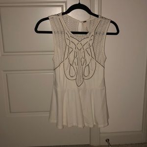 free people white peplum top
